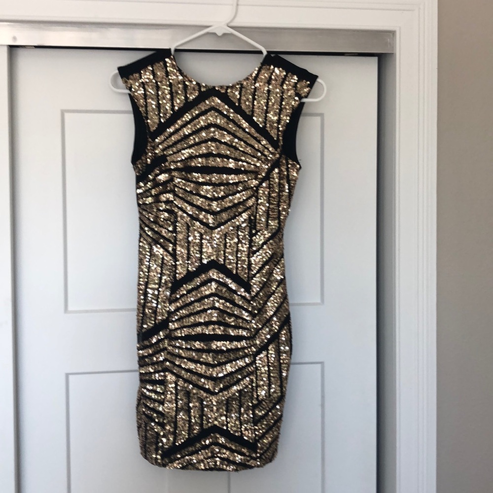 Gold & Black, Sequin Dress